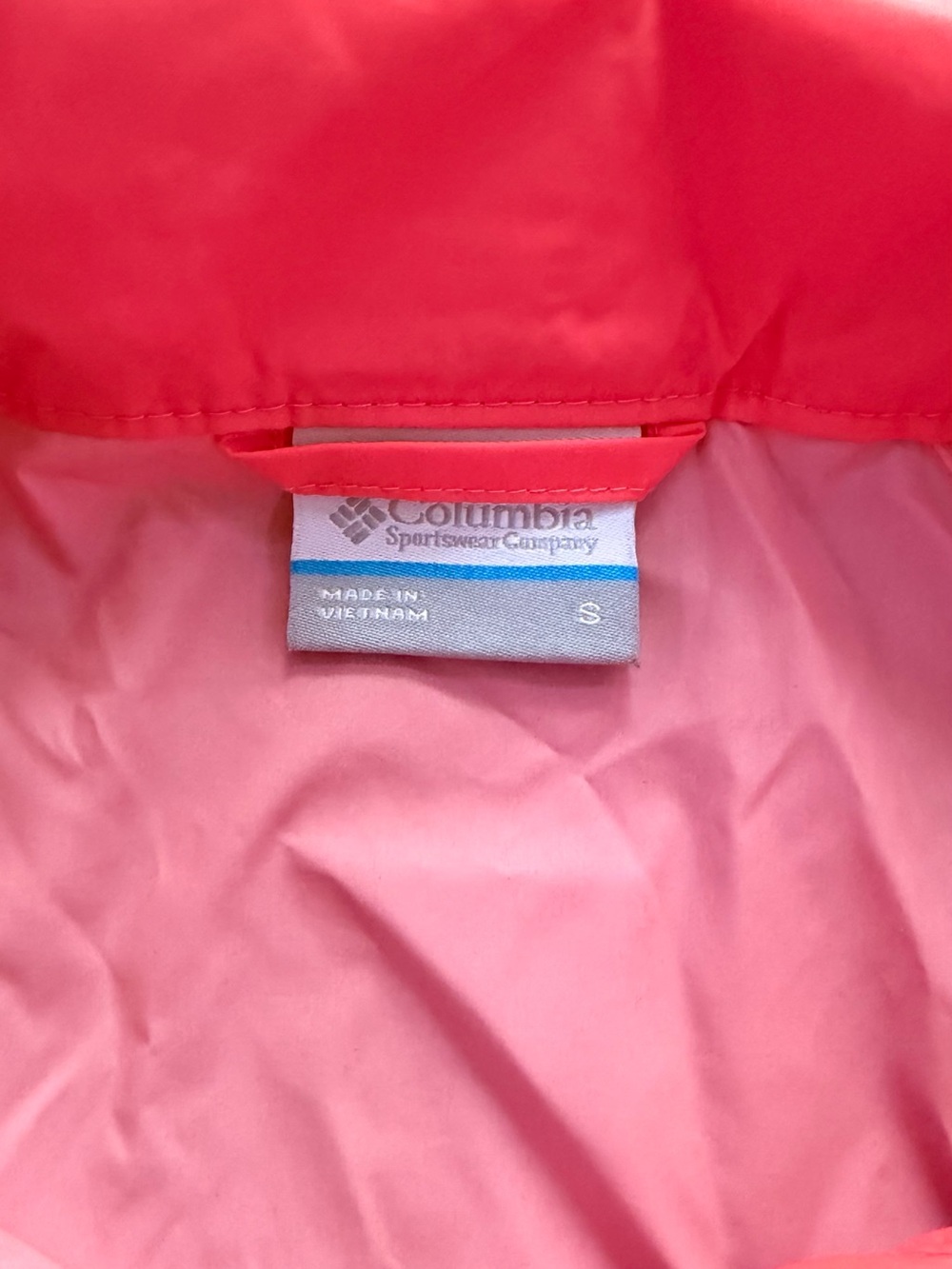 Columbia Women’s Hooded Rain Jacket Windbreaker Coral Pink Size S - Picture 6 of 9